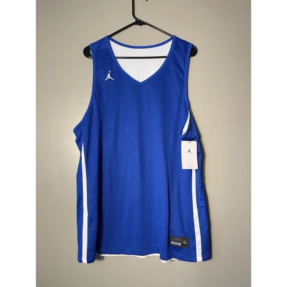 Nike Jordan Men's Practice Basketball Jersey Reversible Blue Size XL New